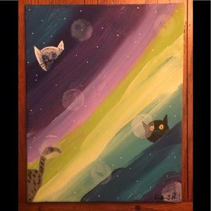 “Bubble Cats” canvas